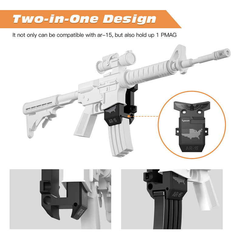 Tyseam Gun Wall Mount for 223/5.56 Rifle + Magazine, AR15 Rifle Wall Rack Runner Mount with Strong and Solid PA Material Withstand 300Lbs of Tension - BeesActive Australia