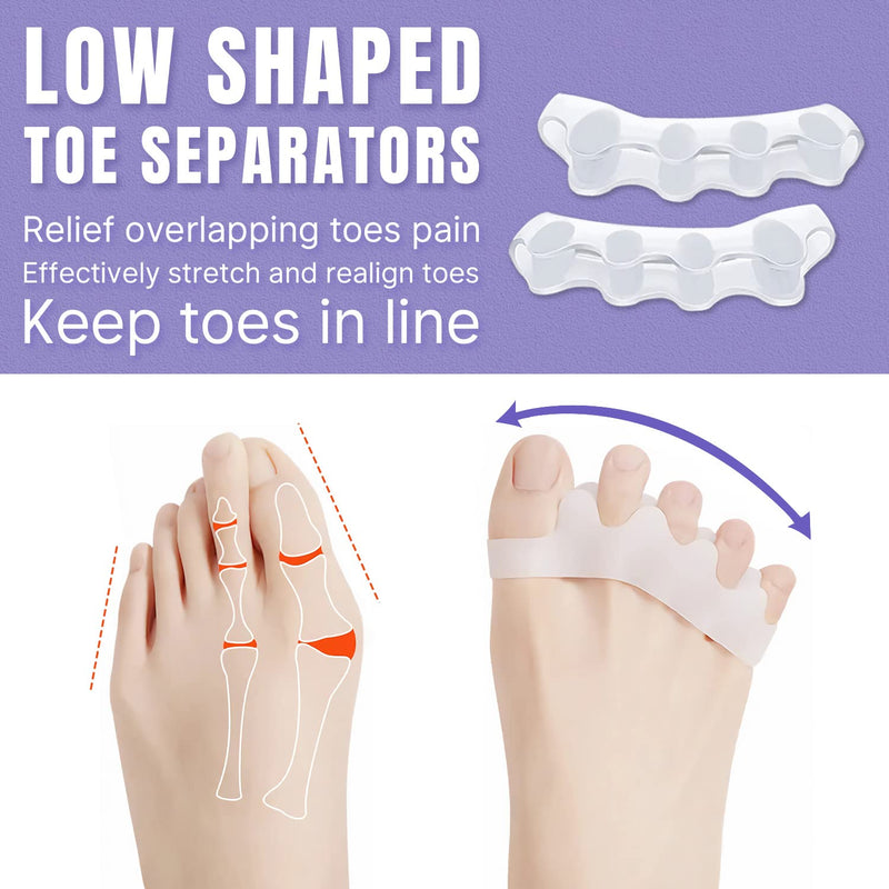 Toe Separators for Overlapping Toes,2 Kinds Degree Spreading Correct Toe Soft Silicone - BeesActive Australia