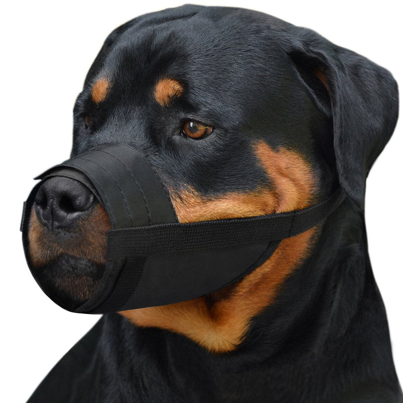 CollarDirect 2-PCs Set Dog Muzzles - Adjustable Soft Breathable Nylon Dog Mouth Guard Cover for Small, Medium and Large Dogs, Anti Chewing, Barking & Biting - Black & Red L/XL (2 Count) 2 Black - BeesActive Australia