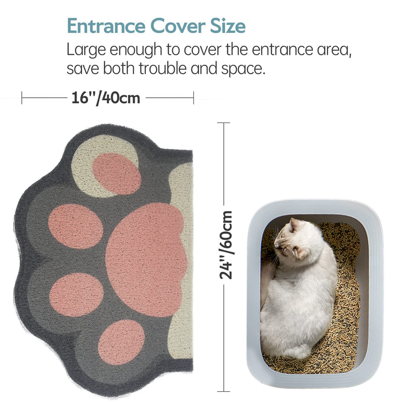 Rarenut Cat Litter Mat Trap, Pet Food Catching Placemat, Super Cute Easy to Clean 24"×16" Large Durable for Cats and Dogs Black catpaw - BeesActive Australia