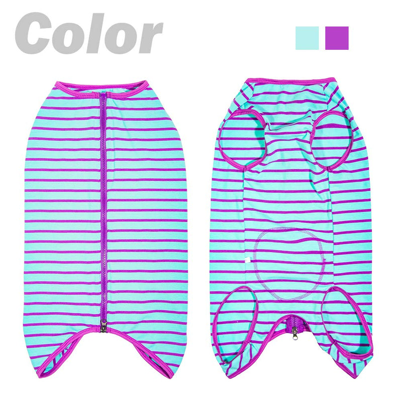 Kukaster Pet Dog’s Recovery Suit Post Surgery Shirt for Female and Male Dog, E-Collar Alternative Wound Protective Clothes for Big Dogs 2xl purple stripe - BeesActive Australia