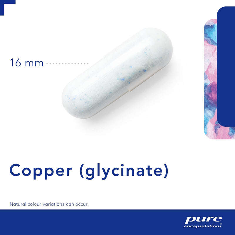 Pure Encapsulations - Copper (glycinate) - Support for Normal Function of The Immune System - 60 Capsules - BeesActive Australia