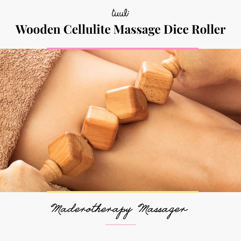 Tuuli Accessories Anti Cellulite Massage Roller Dice Roller Tool Massager Maderotherapy Wooden 40 cm - BeesActive Australia