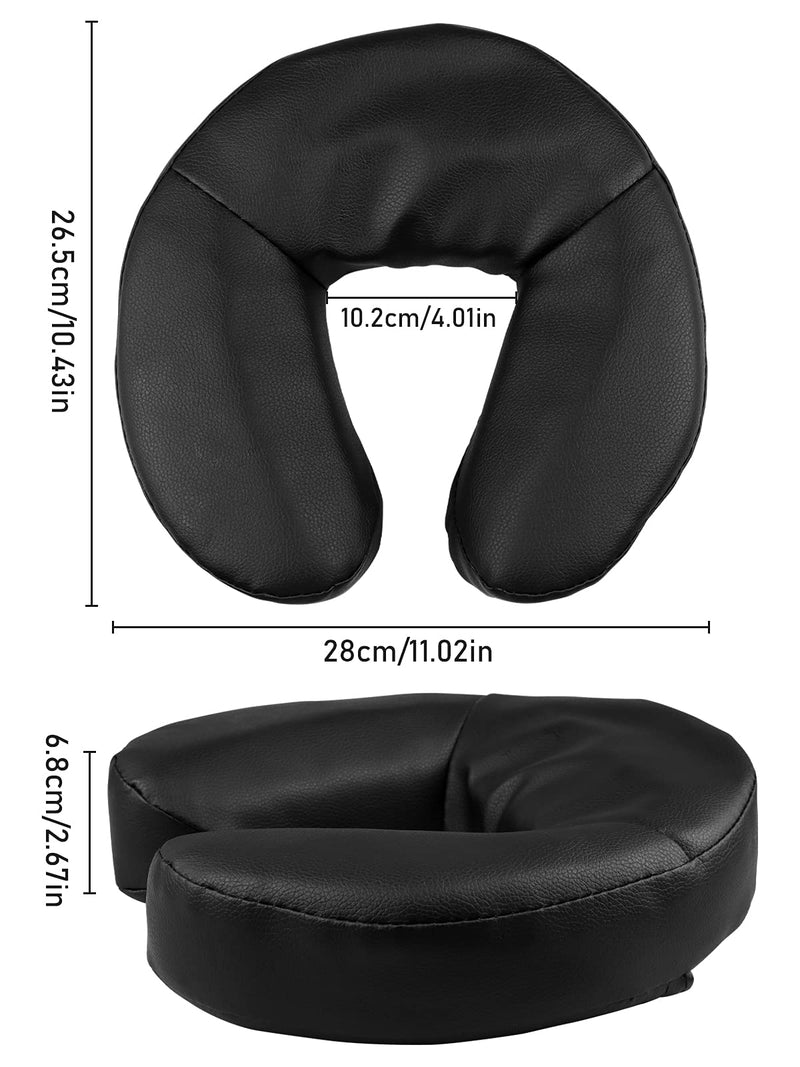 Kalolary Massage Bed Headrest Face Down Face Cushion Face Pillow Adjustable Massage Table Face Cradle Rest Cushion (Black) Black - BeesActive Australia