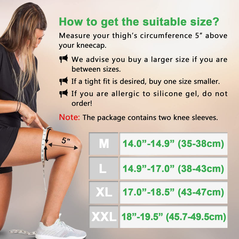 Knee Brace | Full Leg Sleeve | Knee Braces for Knee Pain Women & Men | Knee Compression Sleeves | Knee Support Knee Pads for Meniscus Tear, ACL, Arthritis, Joint Pain Relief,Sport (Pair) Black X-Large - BeesActive Australia