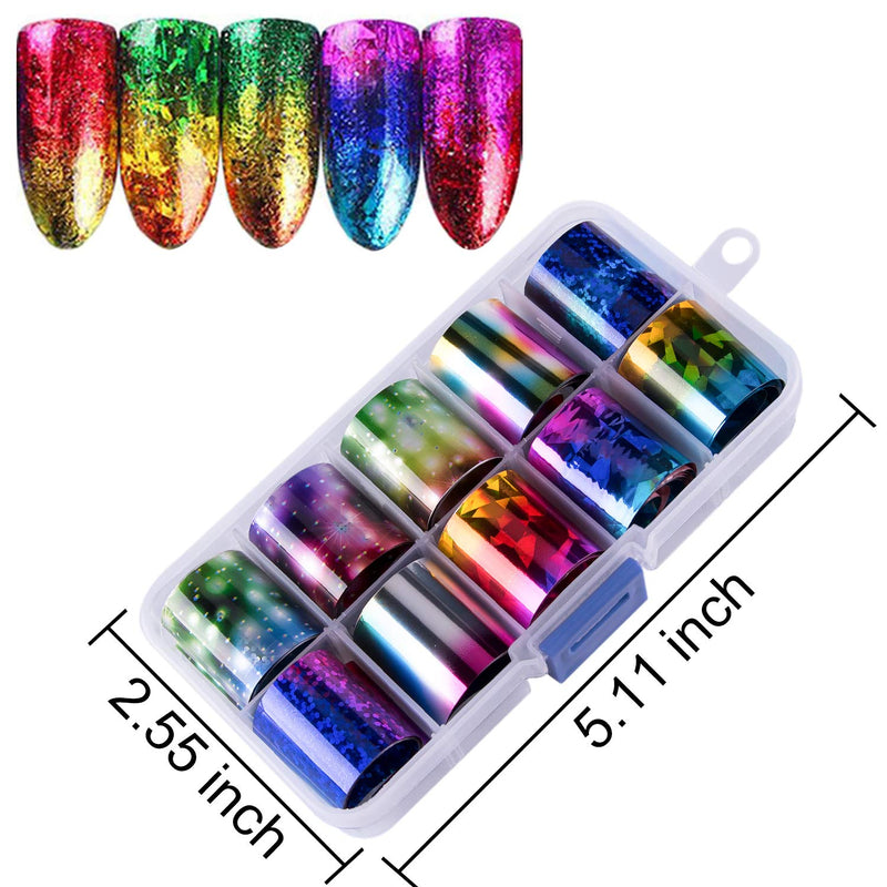 Duufin 70 Colors Nail Foil Stickers Starry Sky Nail Foil Adhesive Transfer Sticker Flower Foil Nail Art Polish Stickers Nail Decals Foil Transfer Adhesive Acrylic DIY Decoration Kit - BeesActive Australia