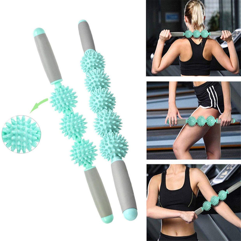 VLFit Muscle Roller Stick Treble Roller Massage for Sore Muscles, Releasing Cramps, Back Tightness, Myofascial, Trigger Points Pain, Legs Lactic Acid, Knots, Calf Soreness Massager - 3 Spike Rollers - BeesActive Australia