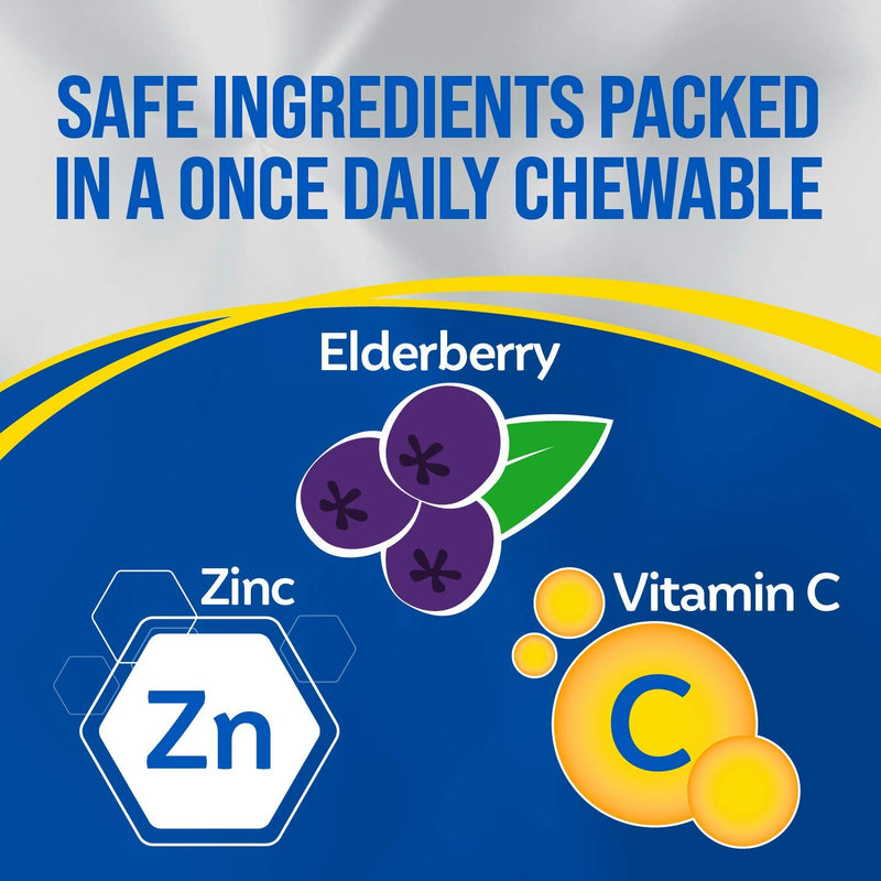 Culturelle Immune Defense, Probiotic + Elderberry, Vitamin C and Zinc, Immune Support for Adults, Mixed Berry Chewables, 28 CT Adult Chewables 28 Count - BeesActive Australia