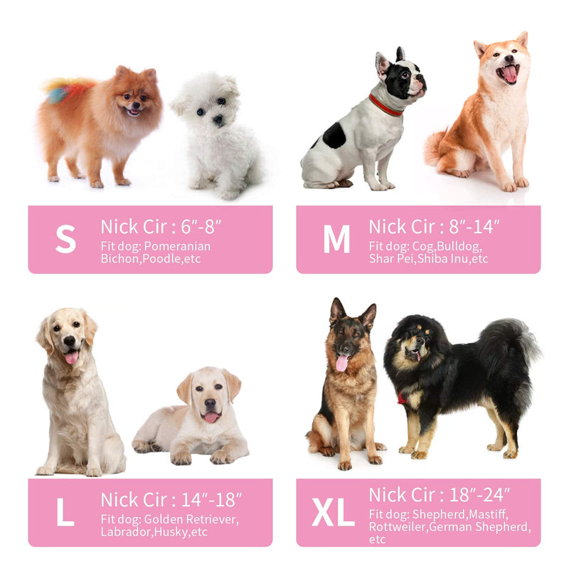 MCHY Inflatable Dog Cone,Adjustable Recovery Collar for Dogs After Surgery,Prevent from Biting & Scratching,Not Block Vision S Pink - BeesActive Australia