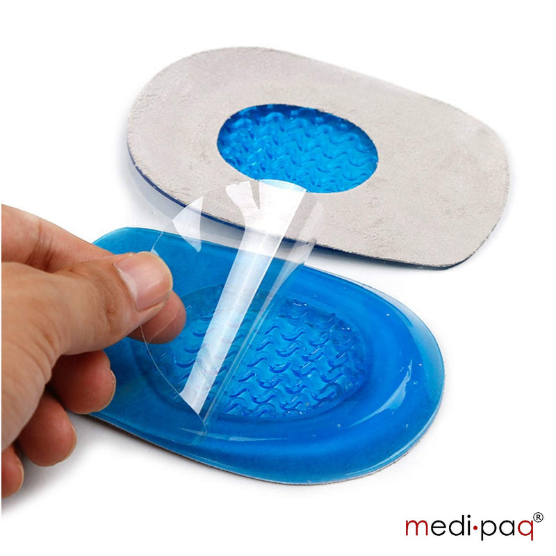 Medipaq® Soft Gel Heel Cup Supports - 2 Pairs of Silicone Heel Protectors - Gel Heel Pads for Plantar Fasciitis - Silicone Gel Heel Cups for Tired Feet, Damaged Heel - UK Size 3-7 2x Pairs UK Size 3-7 - BeesActive Australia