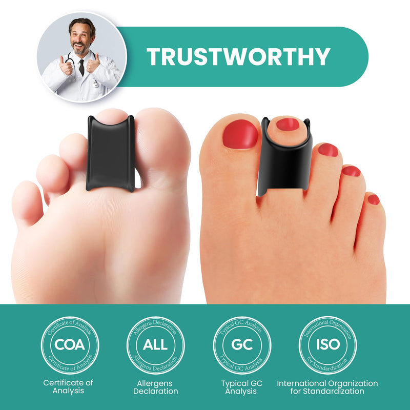 Welnove Toe Separator, Toe Spacer for Women, Bunion Protector for women,Protector for Toe, 6 Count, 3 Size, Black - BeesActive Australia