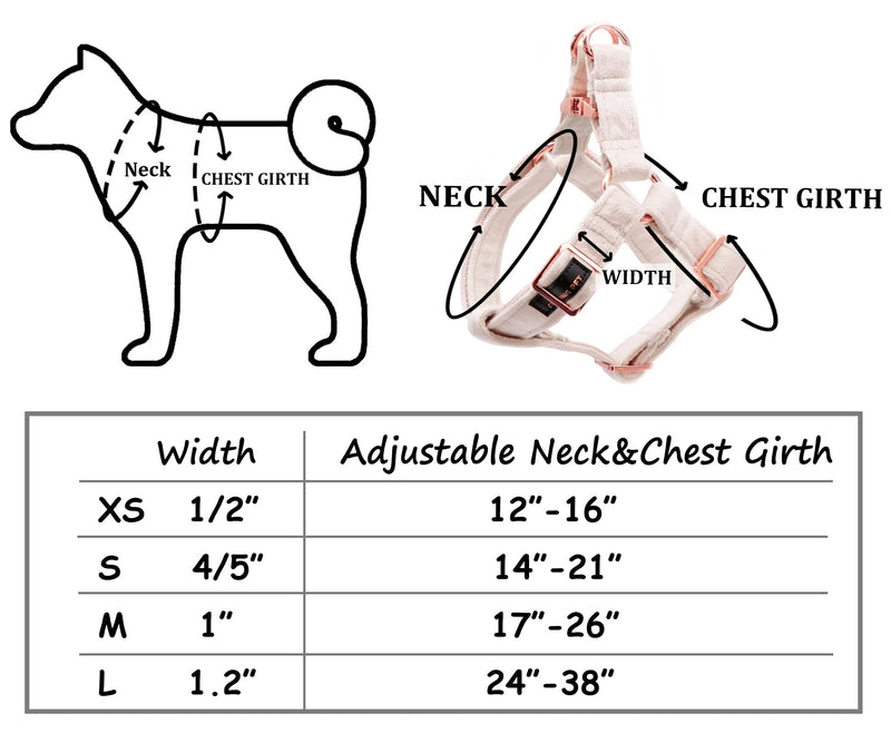 ARING PET Dog Halter Harness, Velvet Dog Harness, No Pull Dog Halter Harness, Adjustable Heavy Duty Dog Harness. Medium White - BeesActive Australia