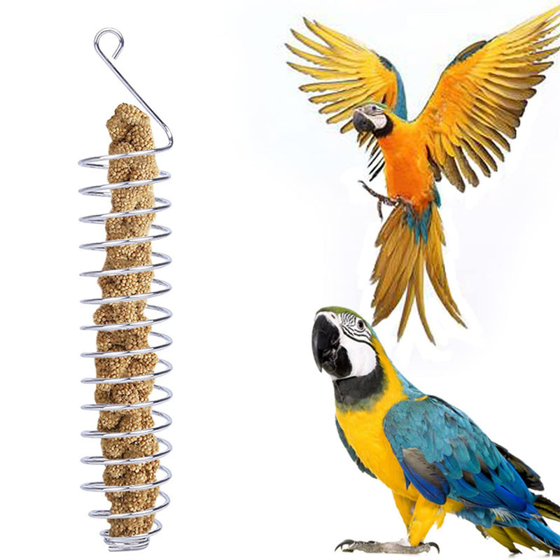 ZYAMY Hanging Stainless Steel Bird Treat Feeders 20cm Bird Foraging Toy Feeder for Parakeet Cockatiel African Grey Conure Cockatoo - BeesActive Australia