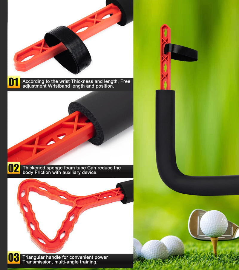 Shozxlcci Golf Swing Training Aid Equipment, Professional Motion Posture Correction Tool, Golf Wrist Swing Trainer Accessorie - BeesActive Australia