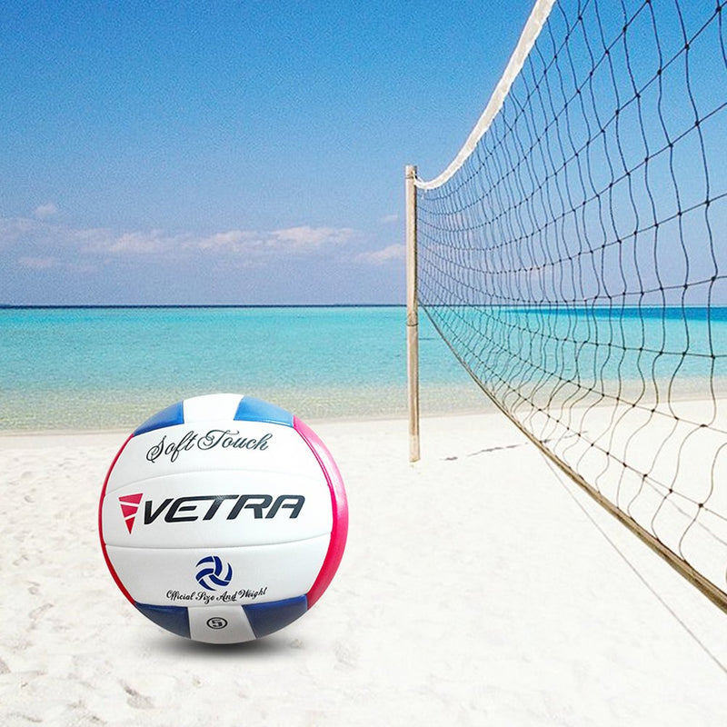 [AUSTRALIA] - VETRA Volleyball Soft Touch Volley Ball Official Size 5 Outdoor Indoor Beach Gym Game Ball New Blue/Red/White 