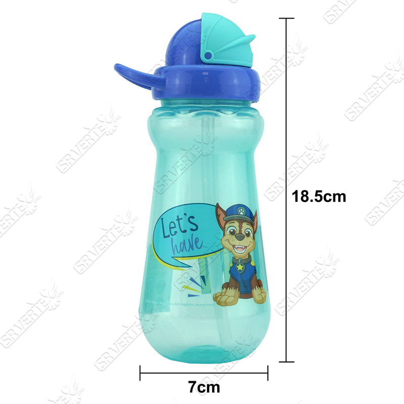 SRV Hub® 2x Paw Patrol Straw Sipper 340ml Plastic Water Bottles Blue and Red (Paw Patrol Chase and Marshall) Paw Patrol Chase and Marshall - BeesActive Australia