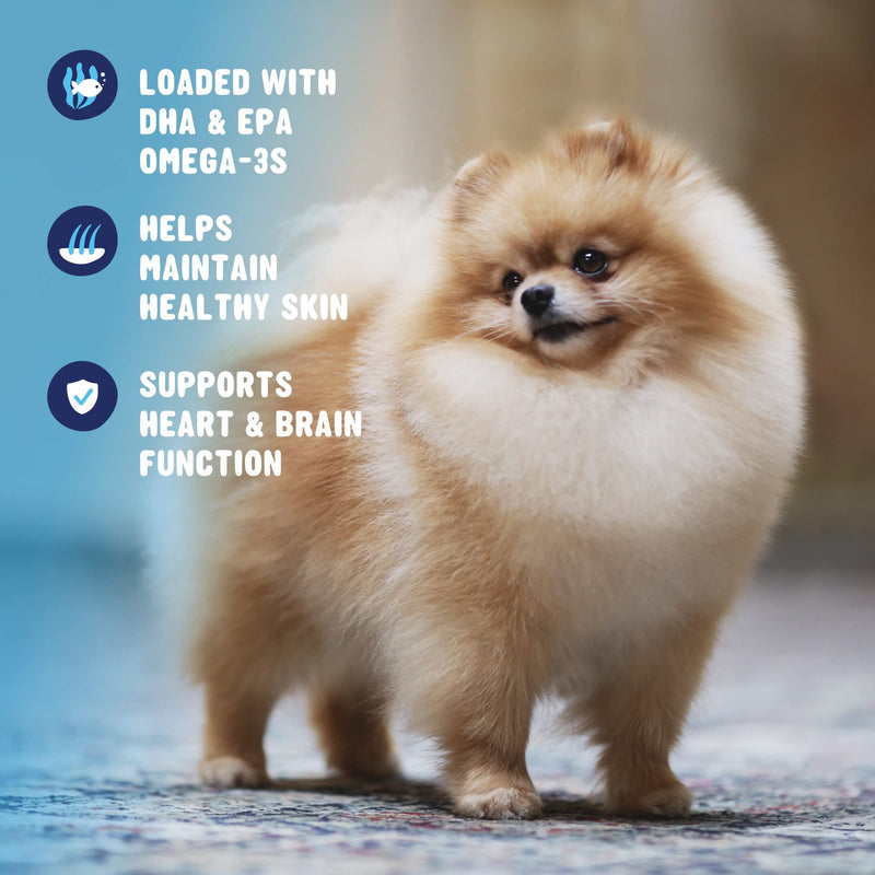 Omega 3 Fish Oil for Dogs Soft Chews - Omega 3 for Dogs with Biotin & Vitamin E for Shiny Coat - Dog Skin and Coat Supplement for Itchy, Dry Skin - Shedding Omega 3 6 9 Oil for Dog 120 Count (Pack of 1) - BeesActive Australia