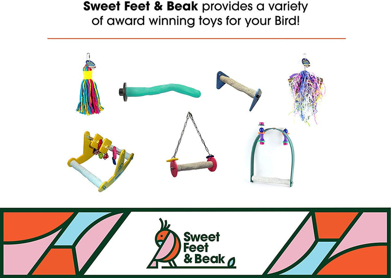 Sweet Feet and Beak Safety Pumice Perch for Birds Features Pumice to Trim Nails and Beak and Promote Healthy Feet - Safe and Non-Toxic, for Bird Cages Small 8" Purple - BeesActive Australia