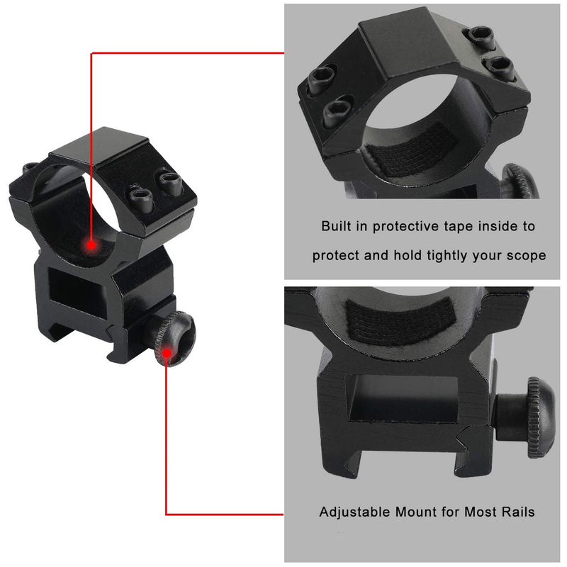 Weitars 1 Inch Scope Ring Offset for Flashlight Mounts Size Adjustable Light Mount Accessories (2 Pcs of Mount) - BeesActive Australia