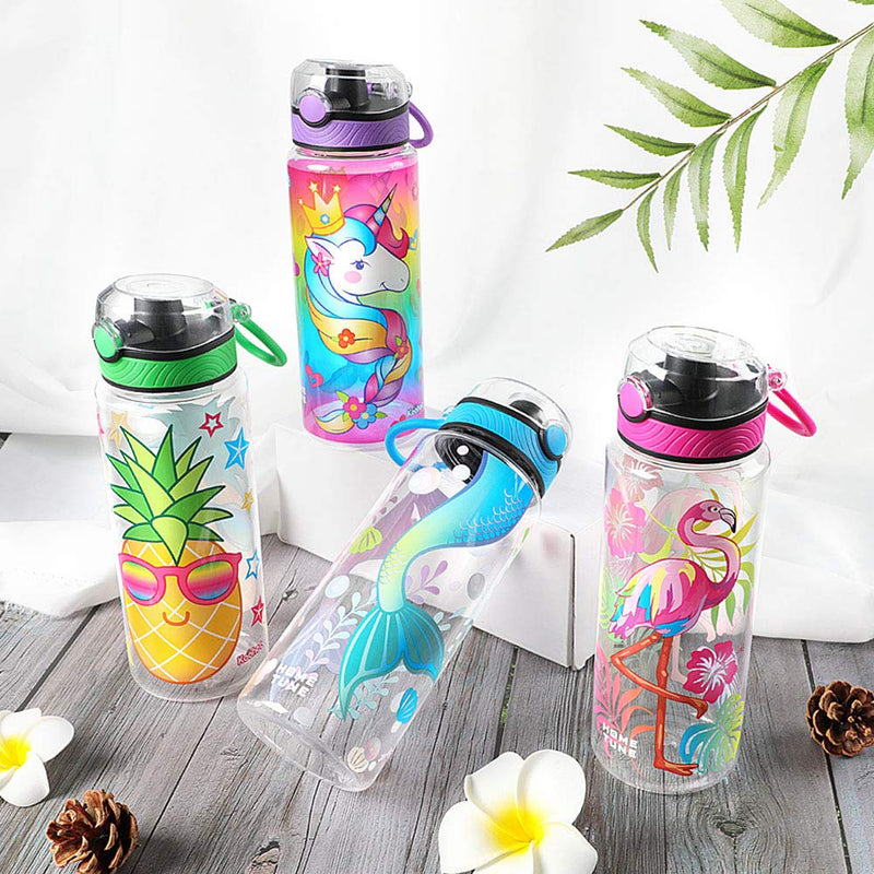 Cute Water Bottle for School Kids Girls, BPA FREE Tritan & Leak Proof Flip Top Lid & Easy Clean & Carry Handle, 23oz/ 680ml (Flamingo, 23oz) Flamingo - BeesActive Australia