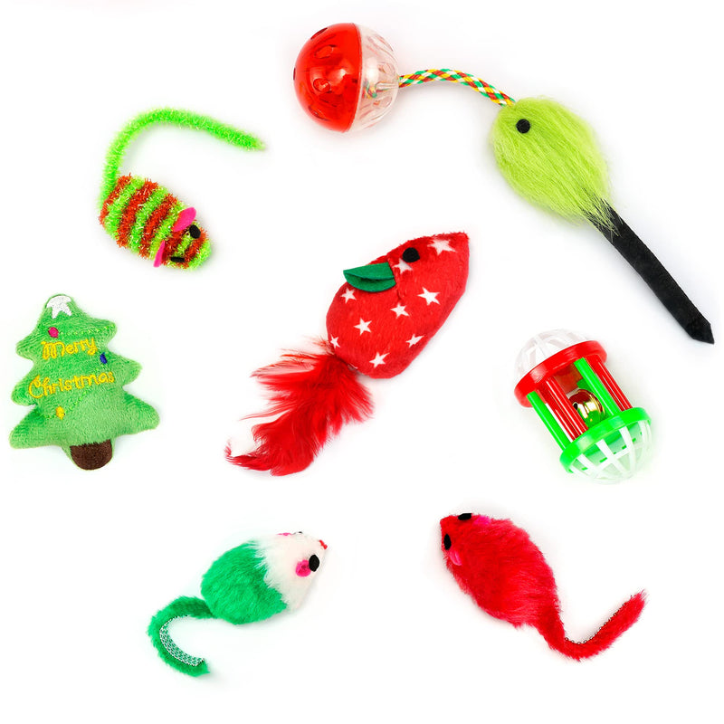 Chiwava 17 Pack Christmas Cat Toy Gifts Bag Set Assorted Toys Variety Pack Kitten Interactive Play - BeesActive Australia
