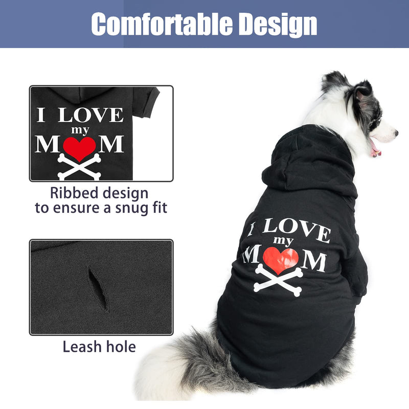 EXPAWLORER Dog Hoodie - Fall Soft and Warm Dog Sweatshirt, Pet Clothes Autumn Winter Coat with “I Love My MOM” Print for Puppy,Cat, Small Medium Large Dogs X-Large - BeesActive Australia