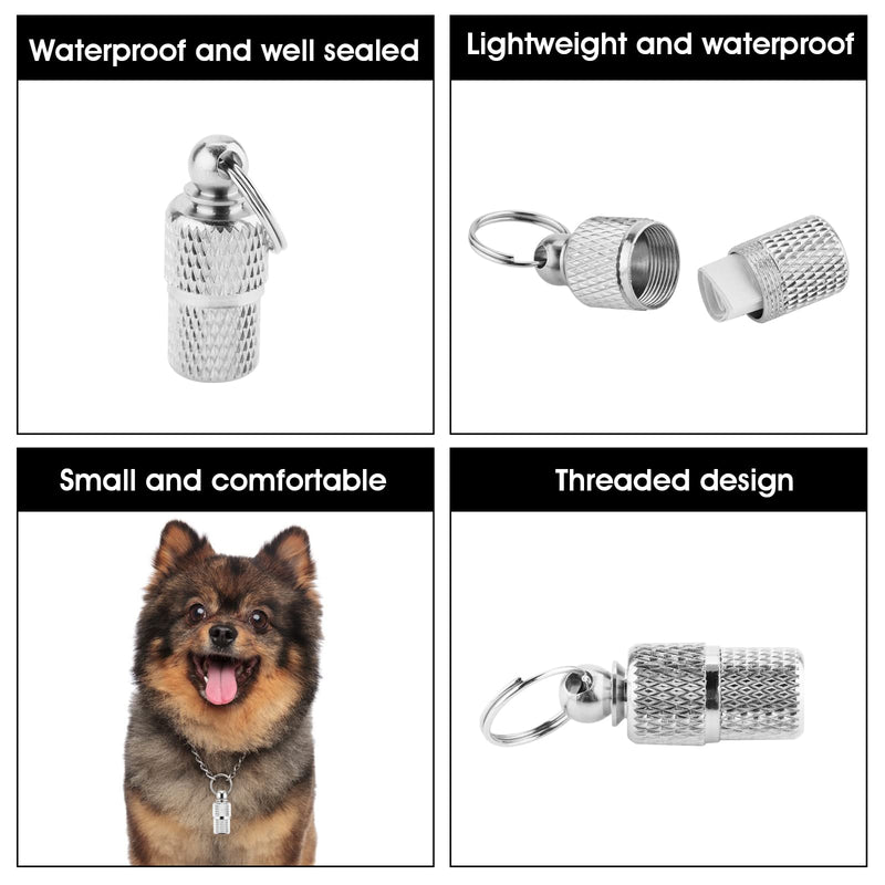 Molain Anti-Lost Cat Dog ID Tags, 6 Pieces Pet Barrel Tube Collars Address Name Label Prevent Pet Lost - BeesActive Australia