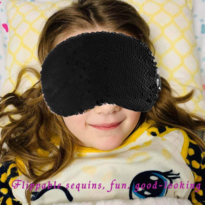 Bohend Sequins Sleeping Sleep Mask Reversible Bling Super-Smooth Soft Blindfold Eye Cover Eyeshade for Kids Teens Girls Women - BeesActive Australia