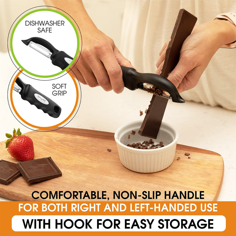 Spring Chef Premium Swivel Vegetable Peeler, Black 1 - BeesActive Australia
