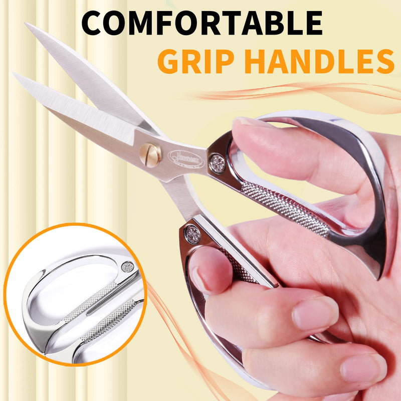 Newness Kitchen Shears, Stainless Steel Duty Kitchen Shears for Chicken, Beefs, Poultry, Fish, Meat, Vegetables, Stainless Steel Scissors with Non-Slip Easy Grip Handles for House Daily Use - BeesActive Australia