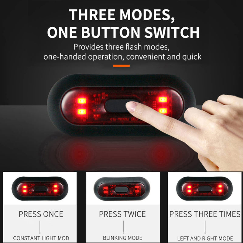 JIAN BOLAND LED Helmet Light,Motorcycle Helmet Brake Light Rechargeable Bike Rear Red Safety Warning Light for Night Riding, IPX6 Waterproof & Extra Velcro - BeesActive Australia