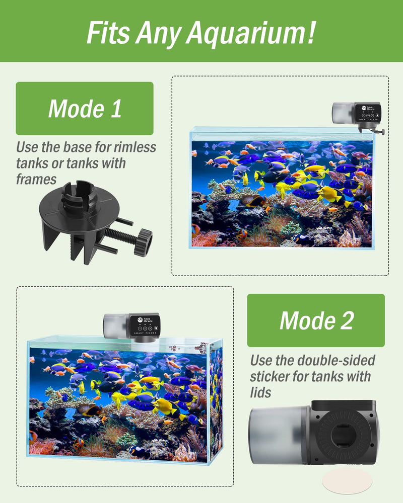 AquaMiracle Automatic Fish Feeder for Aquarium,Fish Feeder Automatic Dispenser with Timer Fish Food Timer Fish Food Vacation Feeder Auto Fish Feeder,for Granule Flakes Pallets Strips,Volume Adjustable - BeesActive Australia