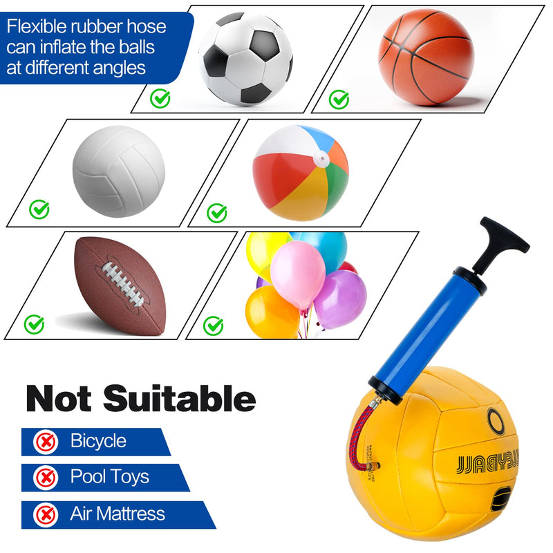 FGBNM Ball Pump Kit, Basketball Pump Air Pump with 20pcs Needles, Nozzle and Extension Hose, Air Ball Pump for Soccer Basketball Football Volleyball Swim Ring Balloon - BeesActive Australia