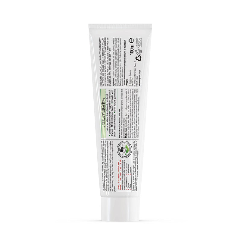 Dr Organic, Organic Aloe Vera Toothpaste, Natural , Vegan , Cruelty Free , Paraben & SLS Free , Whitening, Anti Cavity , Fresh , 100ml - BeesActive Australia