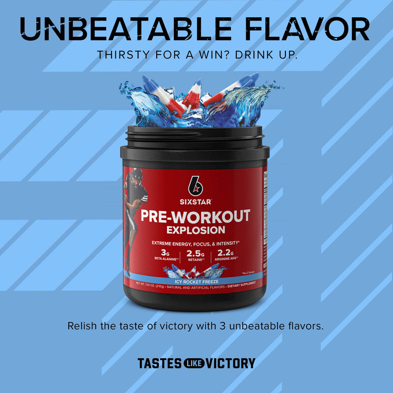 Six Star Pre Workout PreWorkout Explosion Pre Workout Powder for Men & Women PreWorkout Energy Powder Drink Mix Sports Nutrition Pre-Workout Products ICY Rocket Freeze(30 Servings) 7.41 Ounce (Pack of 1) - BeesActive Australia