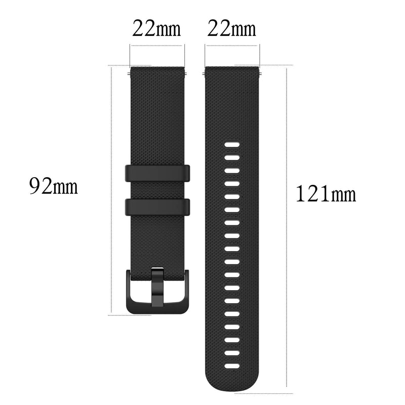 LOKEKE for Garmin Forerunner 745 Replacement Wrist Band - Replacement Silicone Wrist Watch Band Strap with QucikFit for Garmin Forerunner 745(Silicone Black) - BeesActive Australia