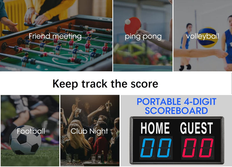 Ledbrigym Electronic Score Keeper Scoreboard with Remote for Cornhole Basketball Ping Pong Table Tennis Badminton Volleyball Baseball - BeesActive Australia