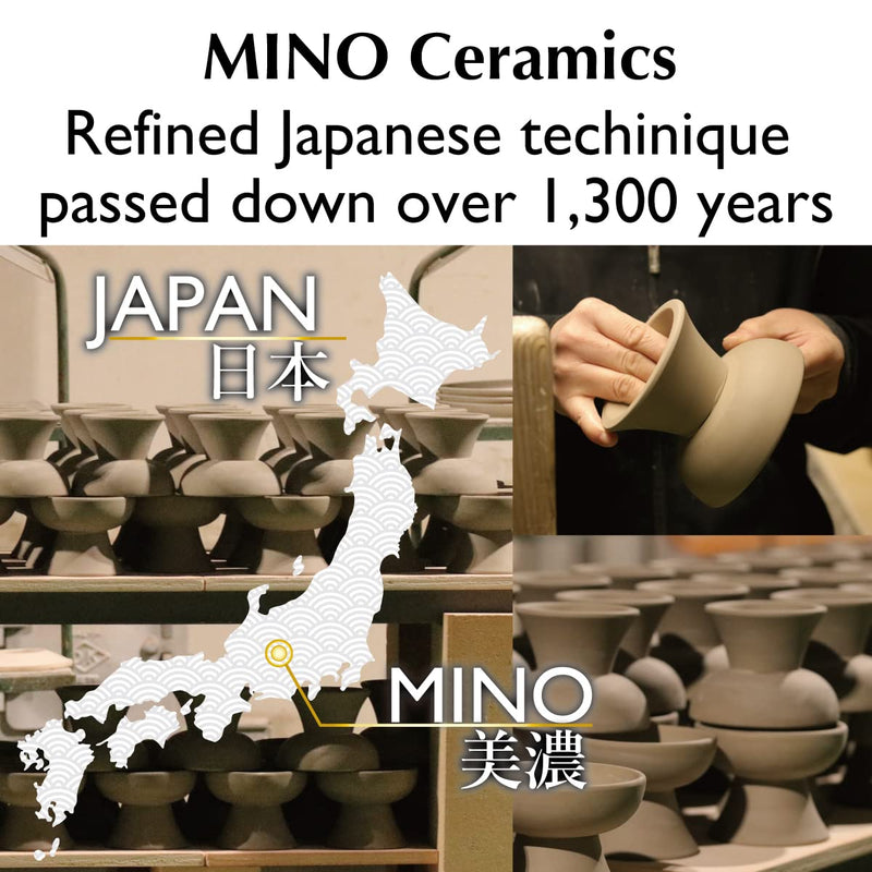 nyagomi Raised Cat Food Bowl Elevated Cat Bowl MINO Ceramics Made in Japan for Cats and Small Dogs Regular White - BeesActive Australia