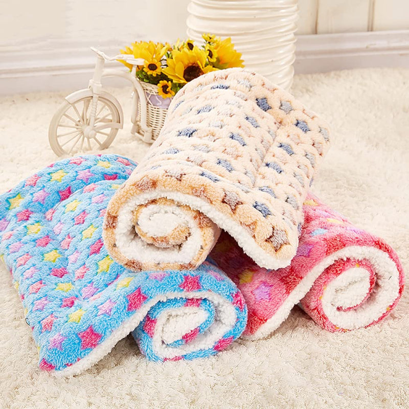 3Pcs Small Animal Bed Mat, Warm Bed Mat,Soft Plush Pad Mat,Small Animal Winter Sleep Bedding Mat for Rabbits,Hedgehogs,Cats,Ferrets Star 13''x18'' - BeesActive Australia