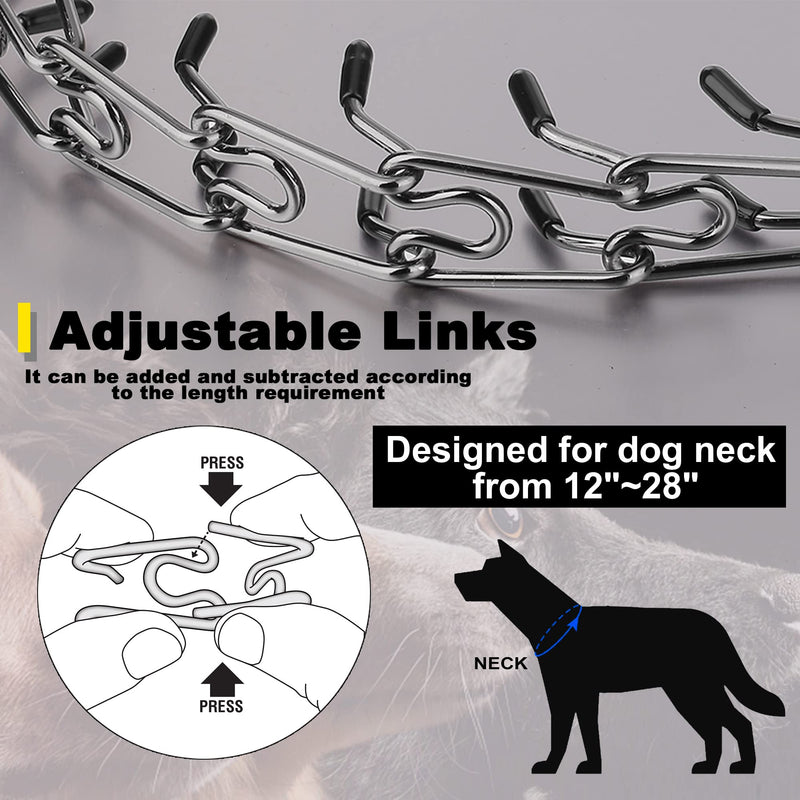 Insfas Dog Chain Collar Adjustable Stainless Steel Links Chain with Quick Release Buckle for Small Medium Large Dogs Black Commended Style (Ship from Amazon) - BeesActive Australia