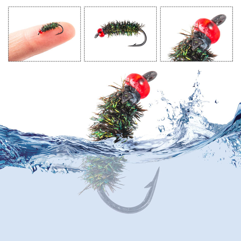 Goture 15pcs Fly Fishing Flies Kit Handmade Fly Fishing Lure Hook Wet Flies Trout Bass Floating Fishing Lures hook size 16#-15pcs - BeesActive Australia