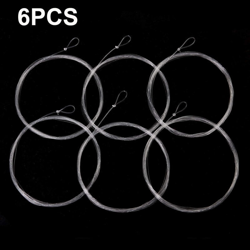 Maxcatch Fly Fishing Tapered Leader Line 6 Pack -Pre-Tied Loop- Tensile Strength- Abrasion Resistance- Low Memory 7.5ft/9ft/12ft/15ft, 0X-6X Pre-Tied Loop-Clear-Nylon-6 pc 9ft 5X(6pcs) - BeesActive Australia