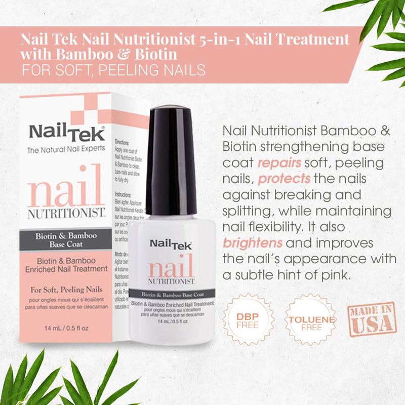 Nail Tek Nail Nutritionist, Bamboo & Biotin 5 in 1 Nail Treatment for Soft and Peeling Nails, 0.5 oz, 1-Pack - BeesActive Australia