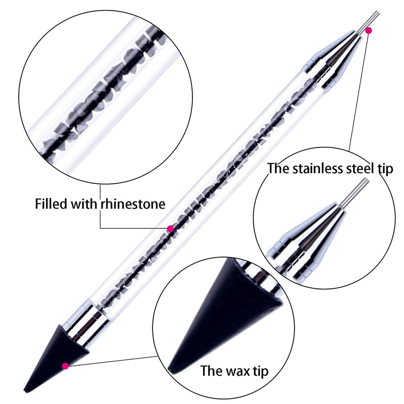 YOANKU Dual-ended Wax Nail Rhinestone Picker Pencil Dotting Pen Acrylic Diamond Handle Manicure Nail Art Tool - BeesActive Australia