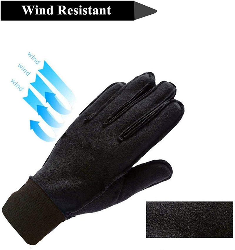 FINGER TEN Winter Gloves for Kids Touchscreen Boys Girls Running Cycling Pair, Youth Lightweight Warm Thermal Touch Screen Gloves for Texting Hiking Skating Black X-Large - BeesActive Australia