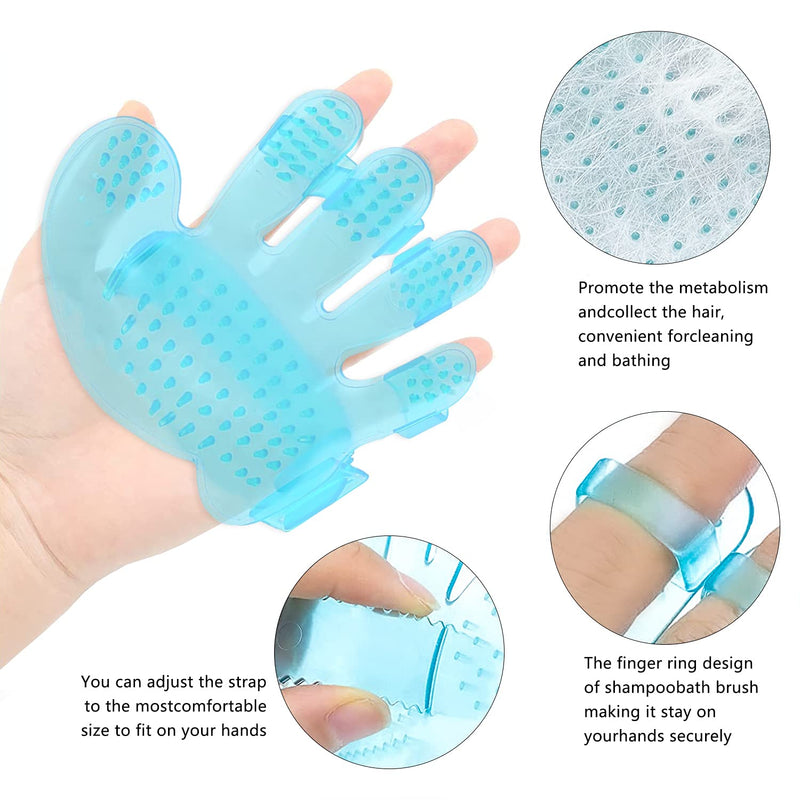 7 Pieces Rabbit Grooming Kit with Rabbit Grooming Brush, Small Animal Nail Clippers and Trimmers,Hand Brushes with Adjustable Hand Strap for Small Rabbit,Hamster, Bunny, Guinea Pig(Blue) Blue - BeesActive Australia