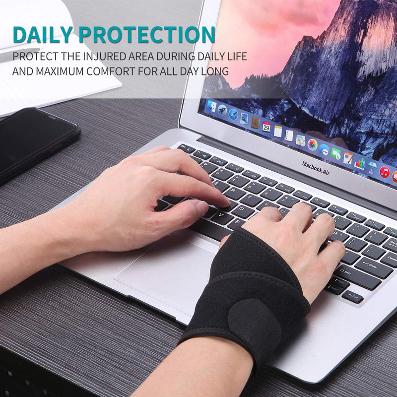 Wrist Brace for Carpal Tunnel, Breathable and Adjustable Wrist Support Brace for Arthritis and Tendinitis, Wrist Compression Wrap for Pain Relief, One Size Fits Left or Right Hand – Single (Pink) Pink - BeesActive Australia