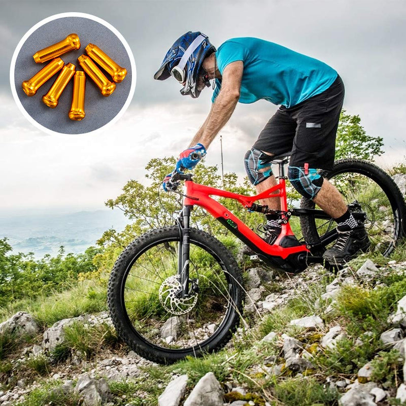 HZJD 48PCS Cable End Crimps, Bike Brake Cable caps, Cable Caps for Bike Shift Alloy，Bicycle Brake Cables End Caps, 6PCS O-Ring Brake Cable Rubber Donuts - BeesActive Australia