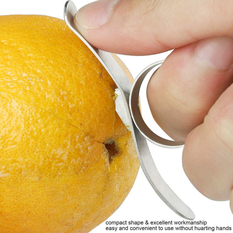 Orange Peelers Set of 5 Stainless Steel with Slicer Cutter Peeler Comfortable to Peel Orange Potato Carrot Cucumber Cooking Tool Sliver - BeesActive Australia