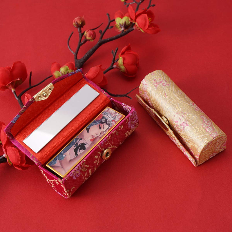 Bleiou 12 Pcs Lipstick Case with Mirror Floral Design Lipstick Holder Flower Printing Lip Stick Box - BeesActive Australia